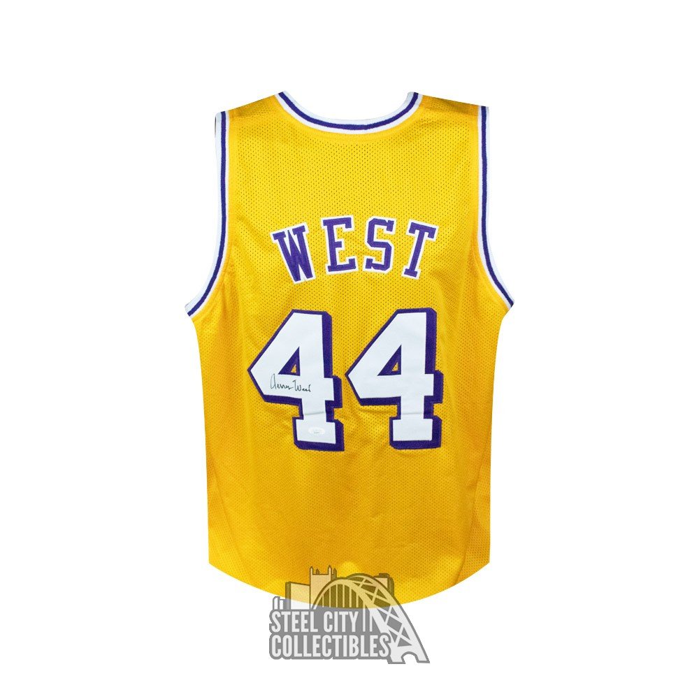Jerry West Autographed Los Angeles Lakers Custom Jersey (JSA