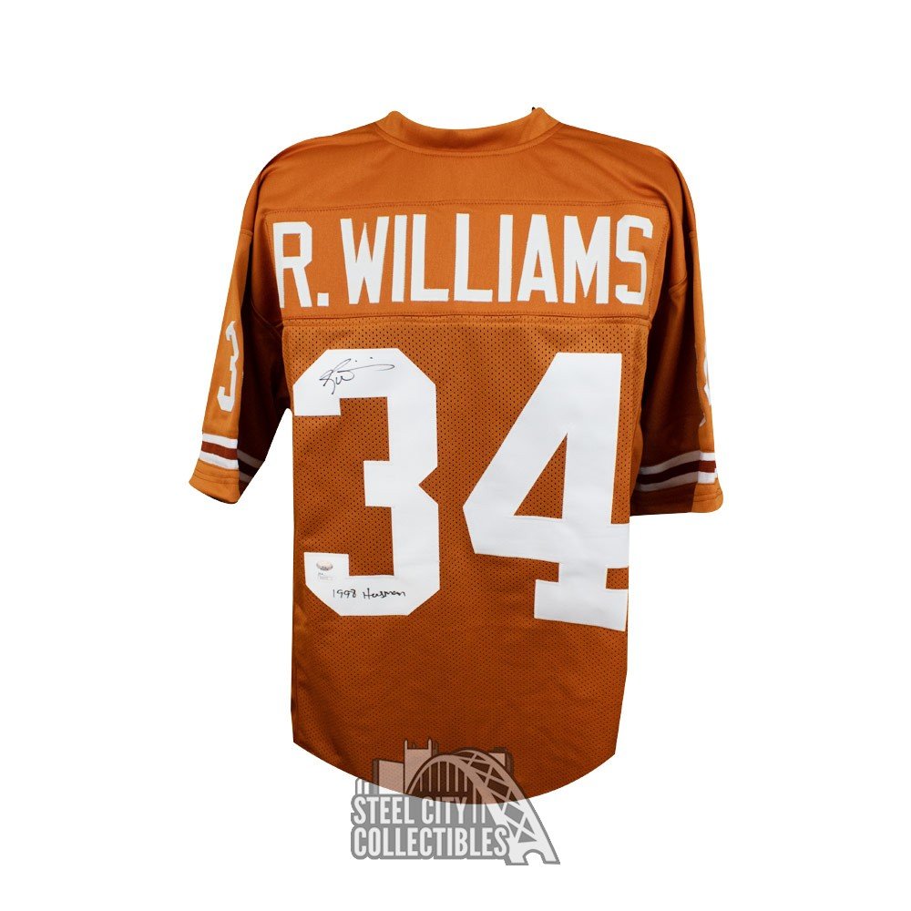 Ricky Williams 1998 Heisman Autographed Texas Longhorns Custom Football  Jersey - BAS COA