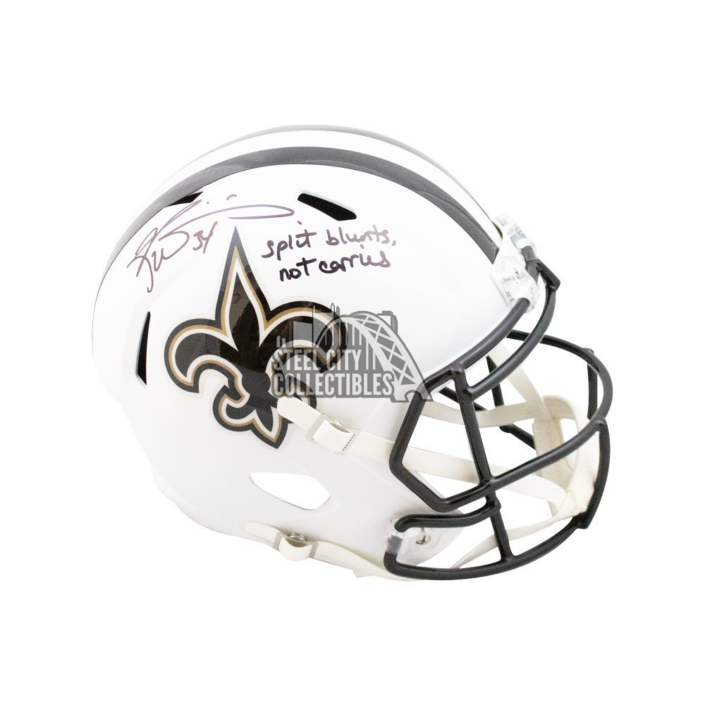 Ricky Williams Split Blunts Autographed Saints Flat White Replica Full-Size  Football Helmet - BAS COA