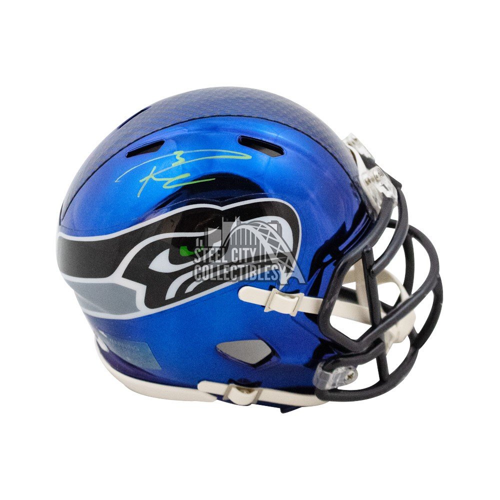 Russell Wilson Autographed Seattle Seahawks Chrome Mini Football Helmet -  BAS COA
