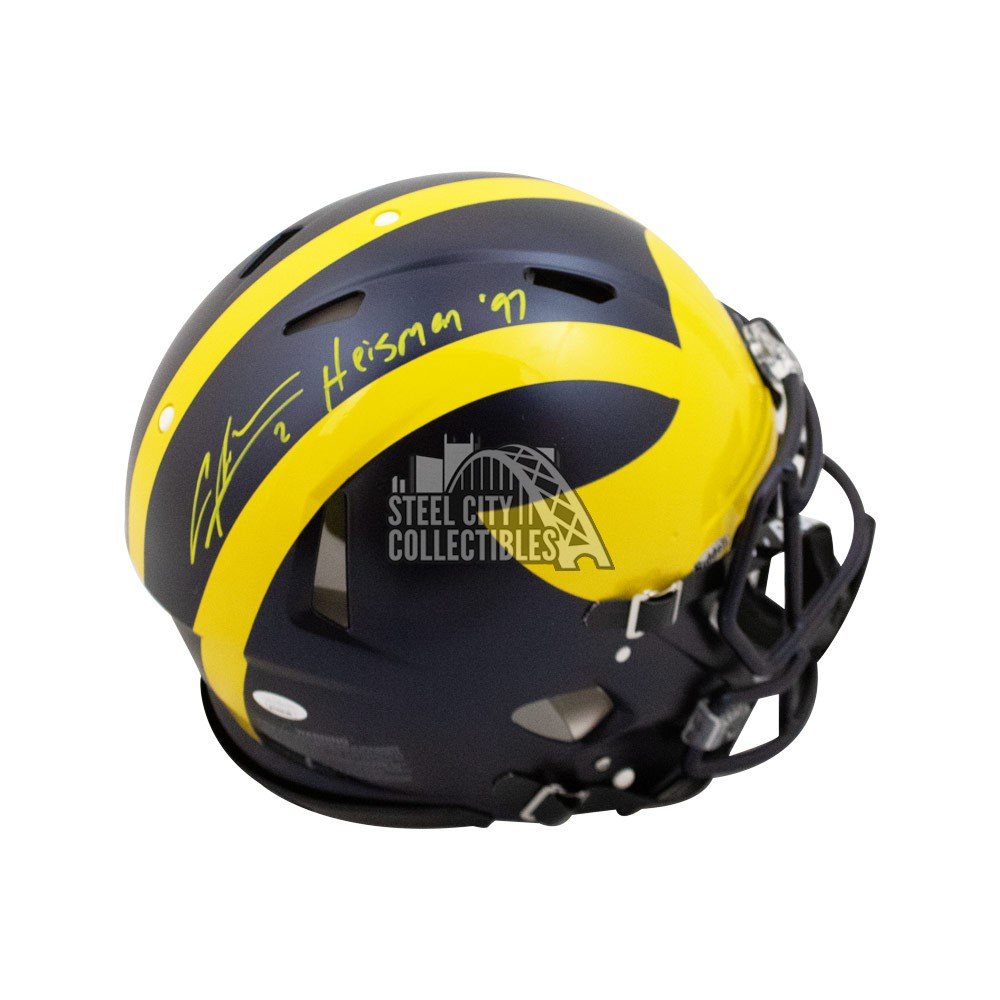 Desmond Howard & Charles Woodson Signed Michigan Wolverines Full-Size  Helmet Inscribed Heisman 97 & Heisman 91 (Radtke COA & Woodson  Hologram)