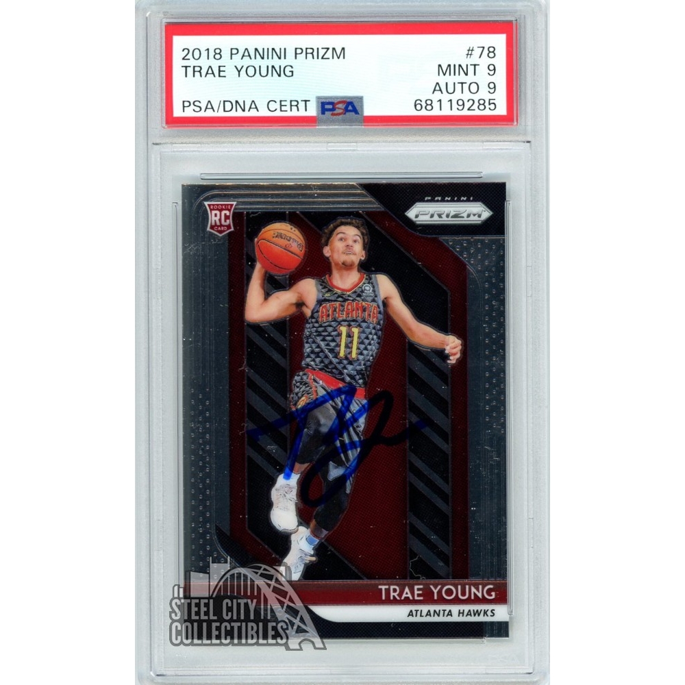 Trae Young 2018-19 Panini Prizm Autograph Rookie Card #78 PSA 9 PSA/DNA ...