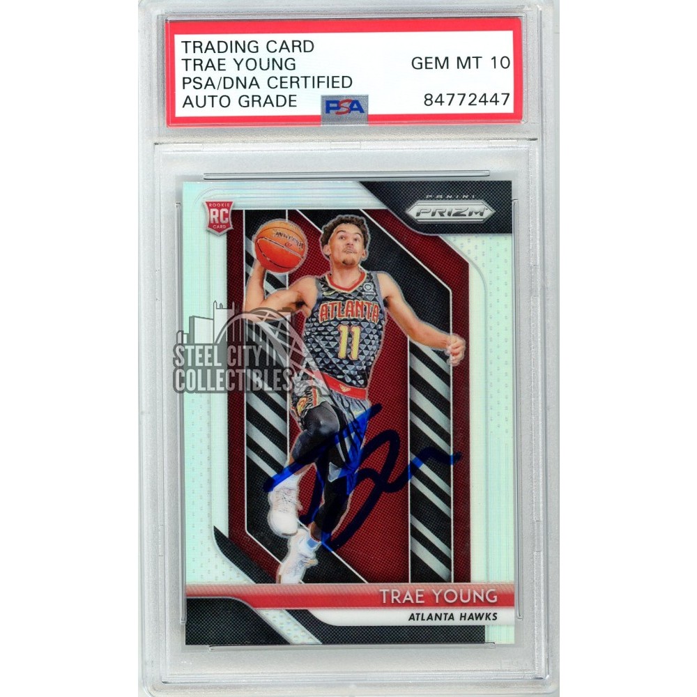 Trae Young 2018-19 Panini Prizm Silver Autograph RC Card #78 PSA/DNA 10