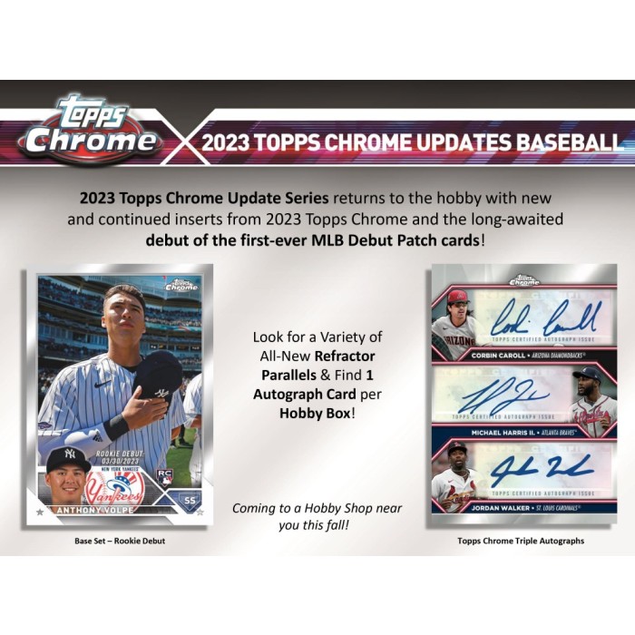 2023 Topps Chrome Update Series Baseball Hobby 6-Box Case