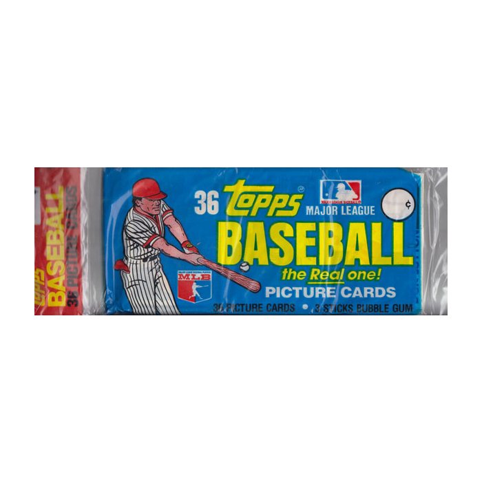 1982 Topps Baseball Grocery Rack Pack Rare Blue Wrapper Variation 