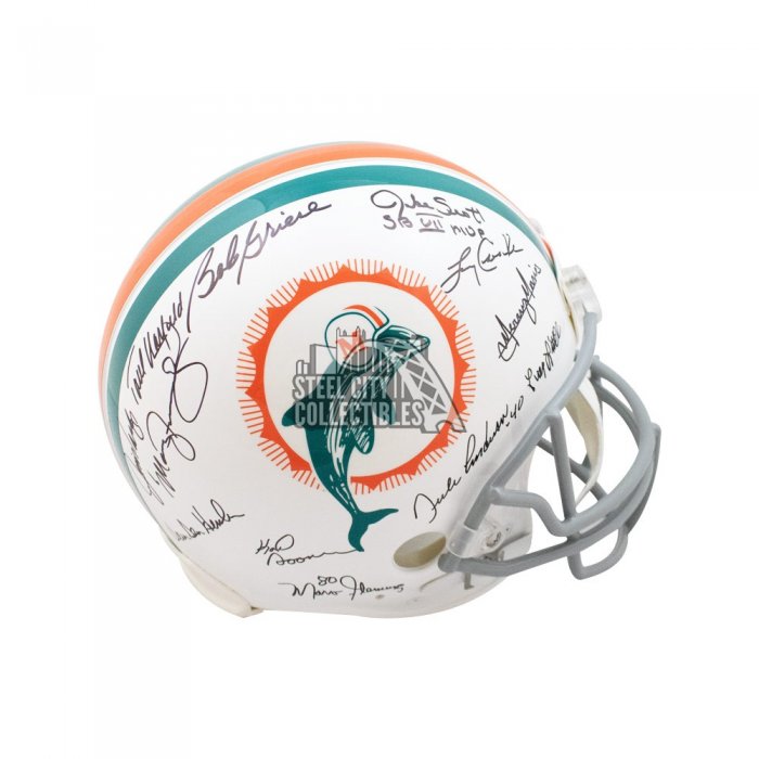 Lot Detail - 1972 MIAMI DOLPHINS PERFECT SEASON TEAM SIGNED HELMET  (11/272)