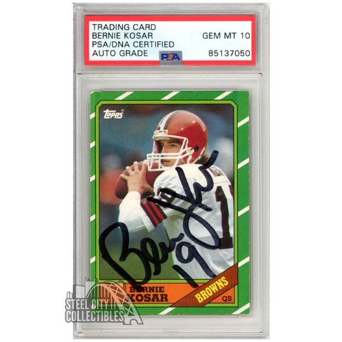 Bernie Kosar 1986 Topps Autograph Rookie Card #187 PSA/DNA 10 | Steel ...