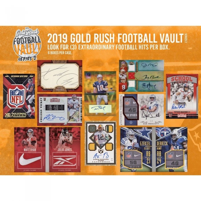 2019 Gold Rush Touchdown Autographed Football Memorabilia box DUAL