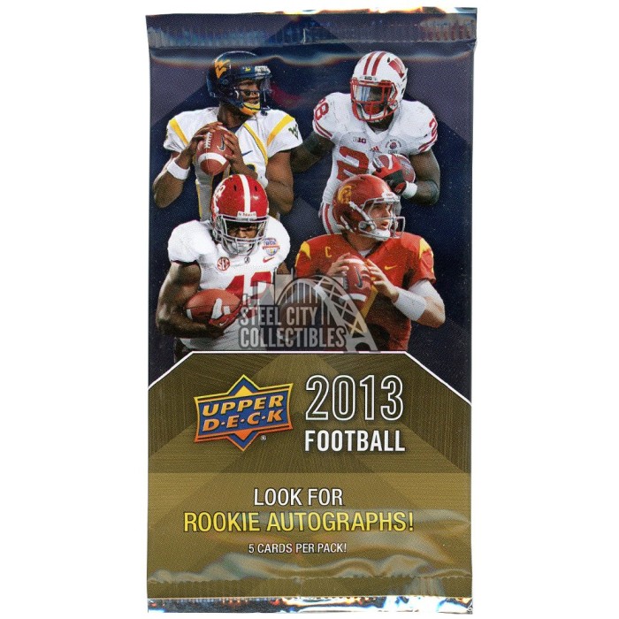 High quality (4) 2013 Upper Deck football blaster boxes