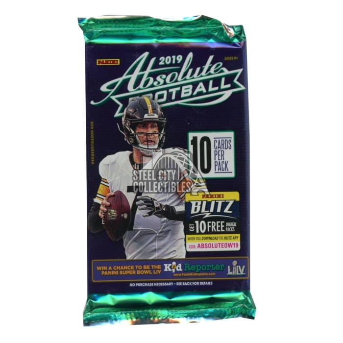 2019 Panini Absolute Football Mega Box Pack Steel City Collectibles