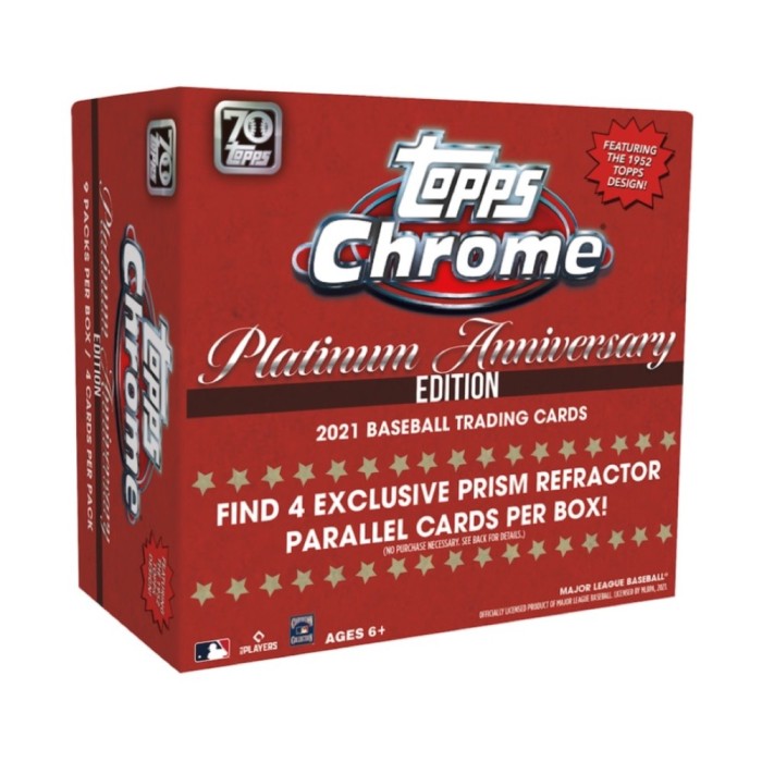 2021 Topps Chrome Platinum Anniversary Baseball 9Pack Mega Box Steel