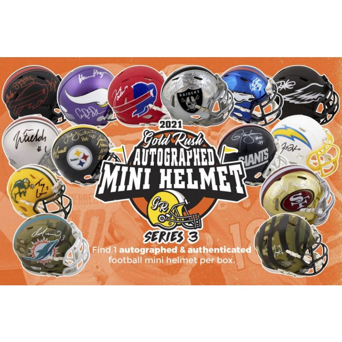 2021 Gold Rush Autographed Mini Helmet Football Specialty Edition Series 2  Box