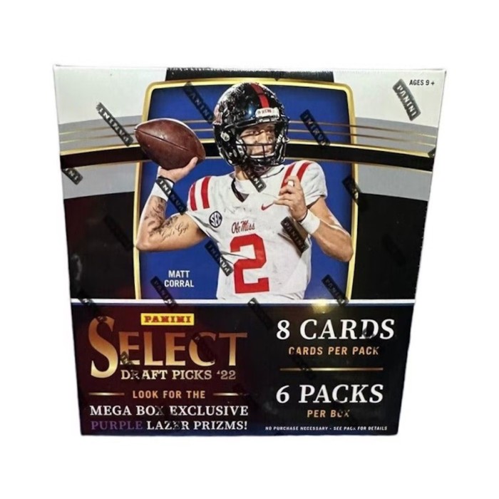 2022 Panini Select Draft Picks Football Mega Box (Purple Lazer Prizms ...