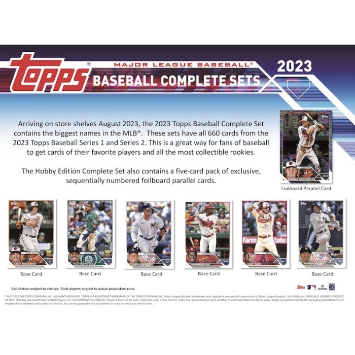 2023 Topps Baseball Factory Set Hobby Version Set Steel City Collectibles