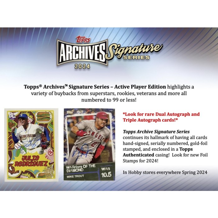 2024 Topps Archives Signature Series Active Players Edition Baseball ...