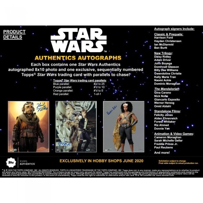 topps star wars authentics 2020