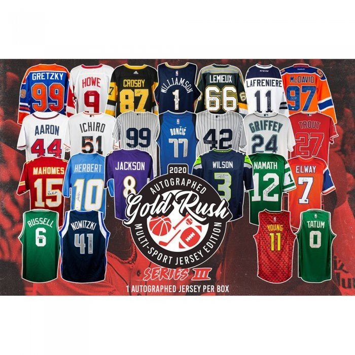 2020 Gold Rush Autographed MultiSport Jersey Edition Series 3 6Box