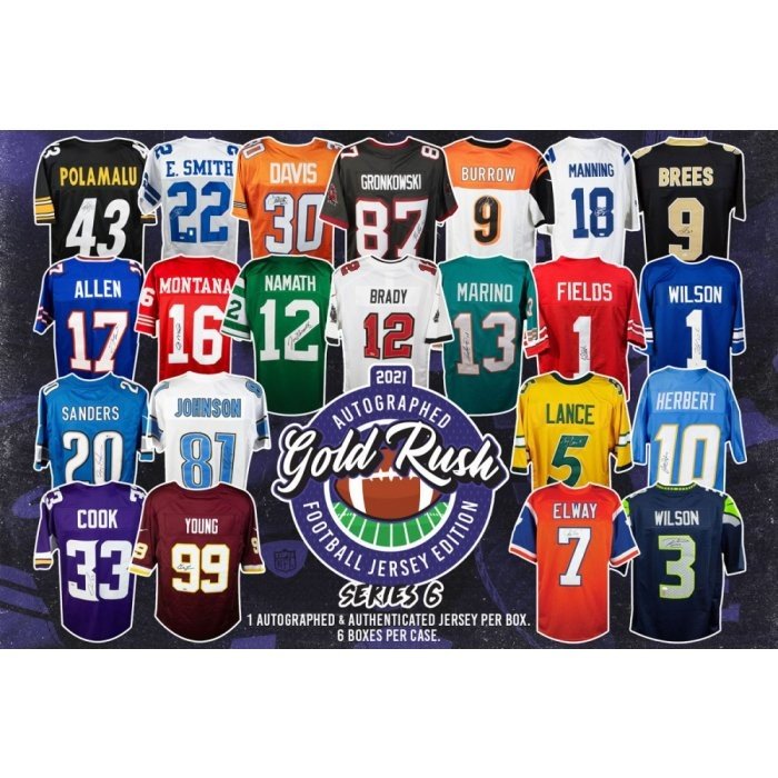 2021 Gold Rush Autographed Football Jersey Edition Series 6 6-Box Case ...