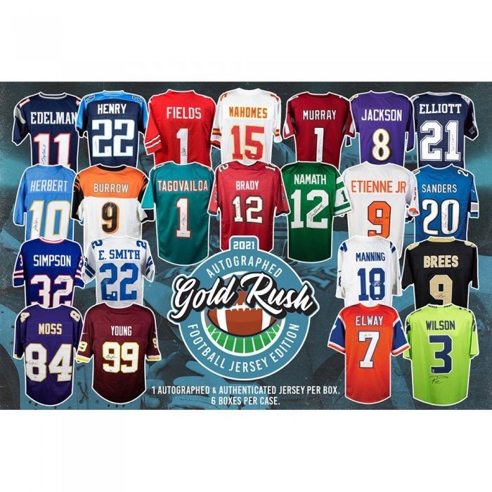 2021 Gold Rush Autographed Football Jersey Edition 6Box Case DUAL
