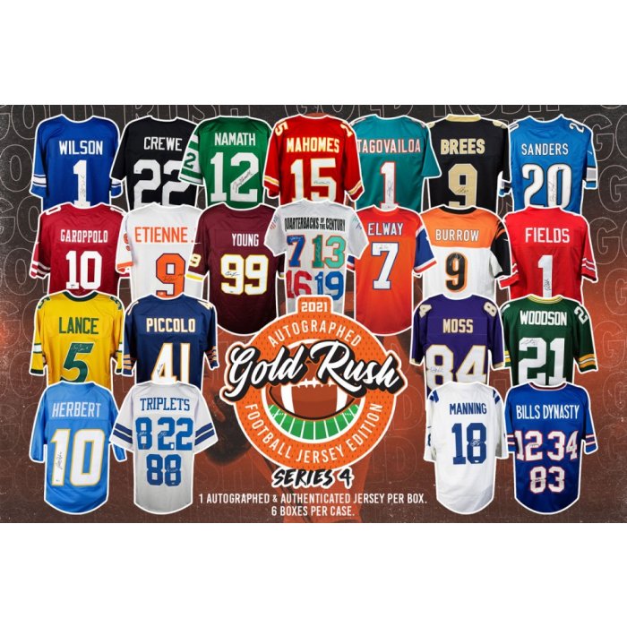 2021 Gold Rush Autographed Football Jersey Edition Series 4 6-Box