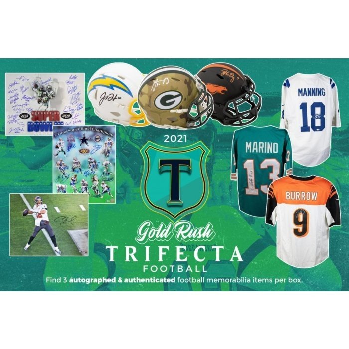 2021 Gold Rush Trifecta Football Autographed Memorabilia 2-Box Case ...