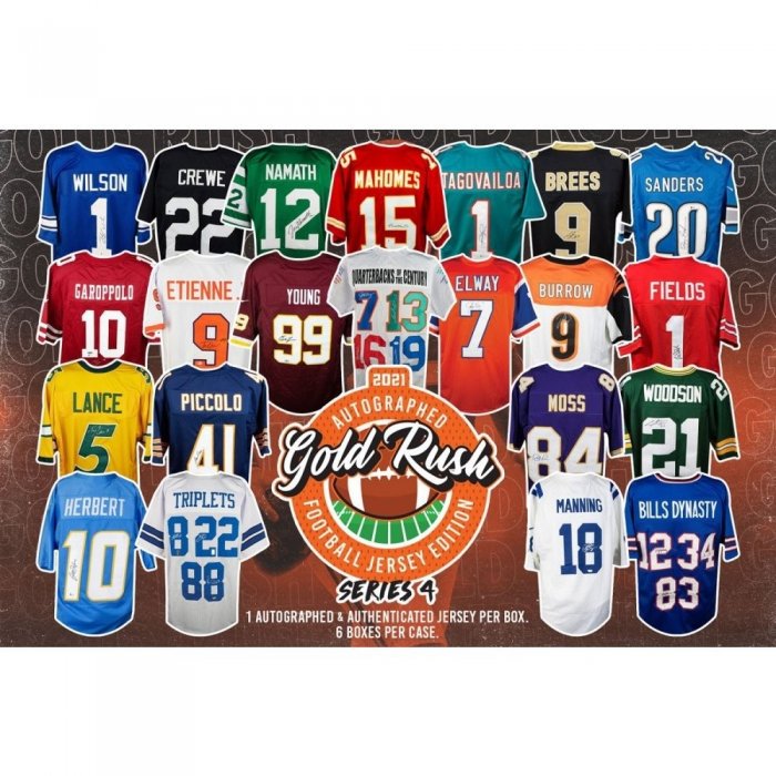 2021 Gold Rush Autographed Football Jersey Edition Series 4 6-Box Case ...