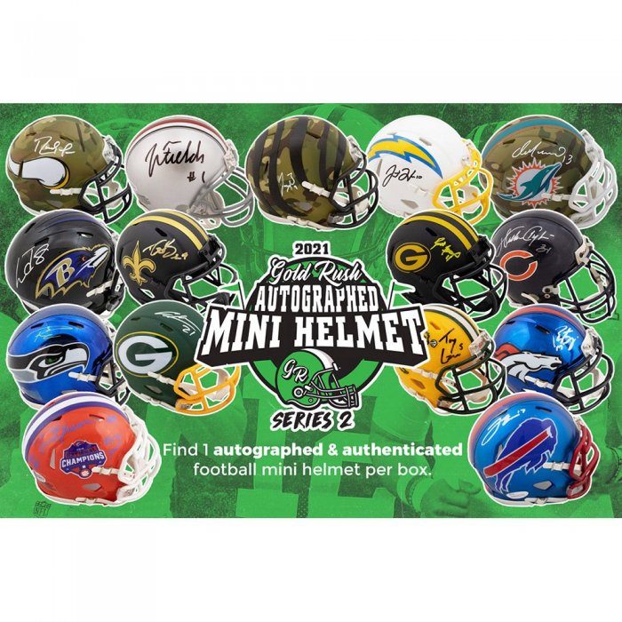 2021 Gold Rush Autographed Mini Helmet Football Edition Series 2 Box