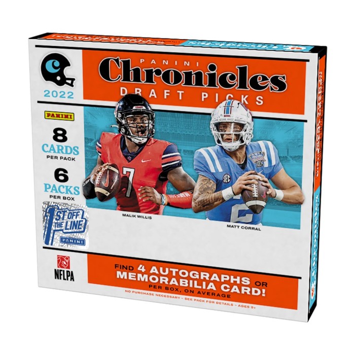 2022 Panini Chronicles Draft Picks Football Jumbo Value Pack (Playbook or  Playoff Base Parallels)