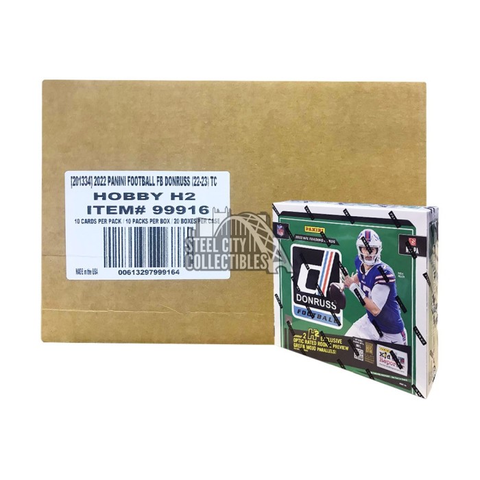 2022 Panini Donruss Football Hobby H2 20Box Case Steel City Collectibles