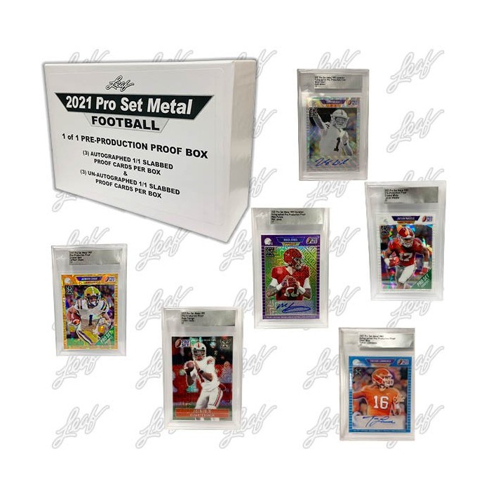 2021 Pro Set Metal Football 1/1 PreProduction Proof Hobby Box Steel