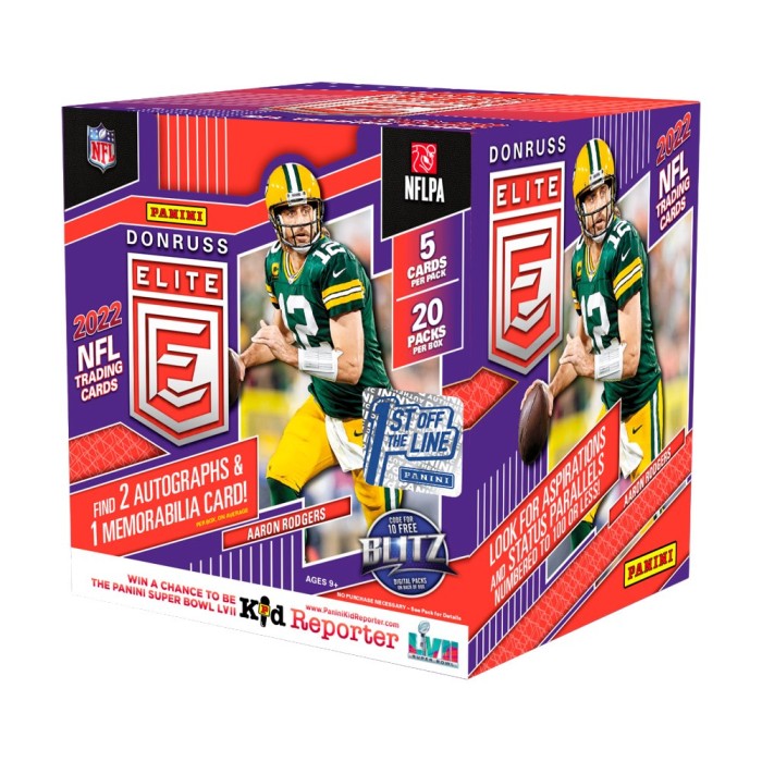 2022 Panini Donruss Elite Football Hobby Box 1st Off The Line Steel