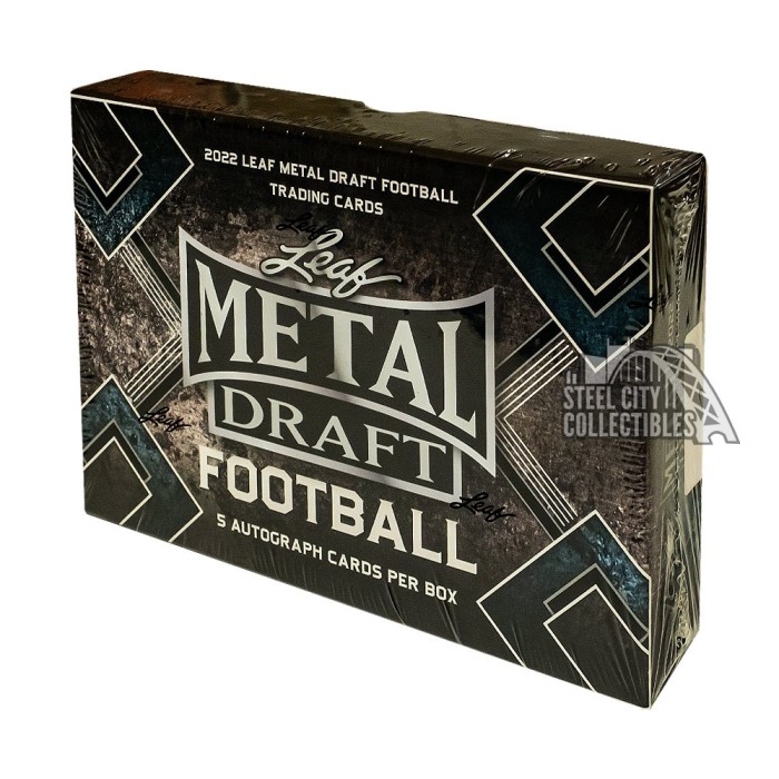 2022 Leaf Metal Draft Football Hobby Box Steel City Collectibles