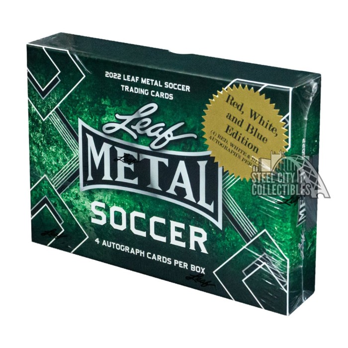 最安 Leaf 直筆サインカード トリプル マンチェスターC Soccer Metal