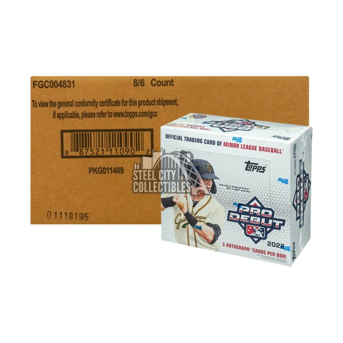 2022 Topps Pro Debut Baseball Hobby Jumbo 8 Box Case Steel City