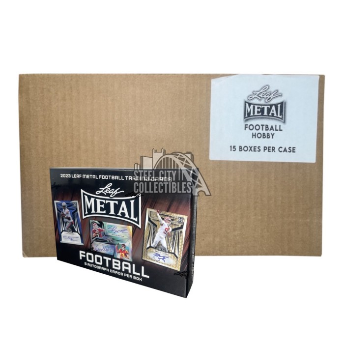 2023 Leaf Metal Football Hobby 15Box Case Steel City Collectibles