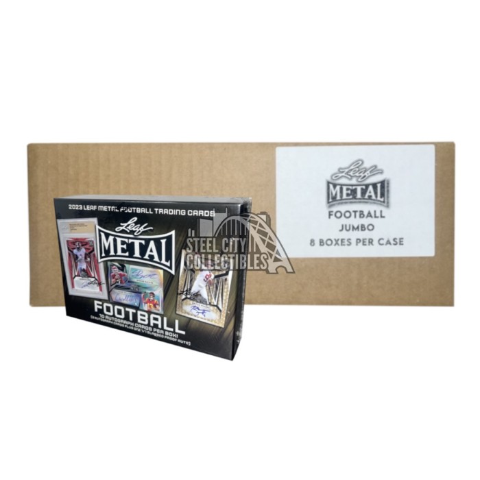 2023 Leaf Metal Football Jumbo 8Box Case Steel City Collectibles