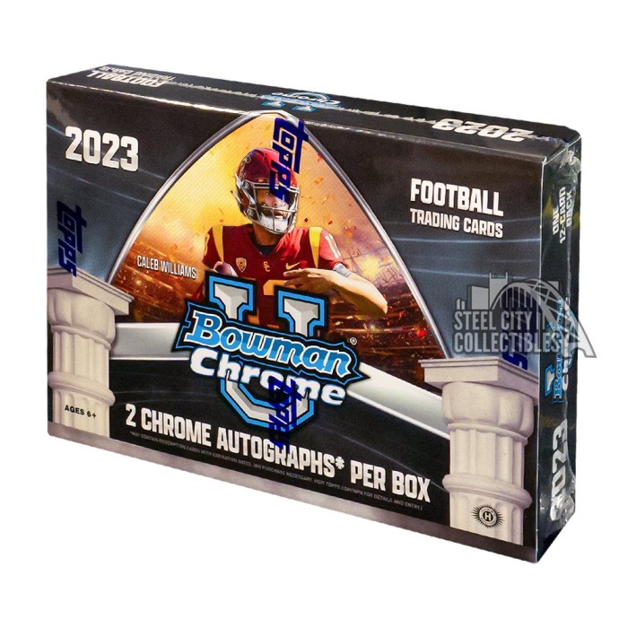 2023 Bowman Chrome University Football Breakers Delight Box Steel