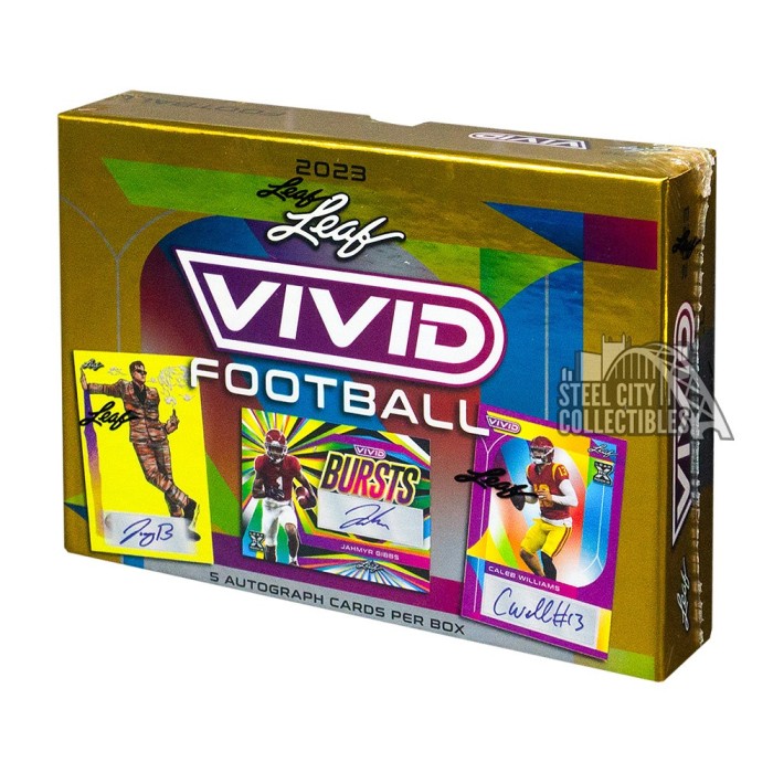 2023 Leaf Vivid Football Hobby Box Steel City Collectibles