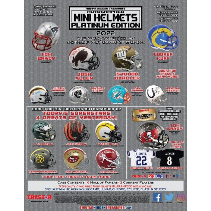 2022 Tristar Hidden Treasures Auto Full Sized Football Helmet - Factor –  Golden Breakers