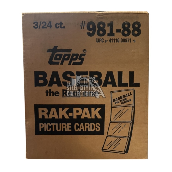 1988 Topps baseball Rak-Paks sealed popular 6 box case