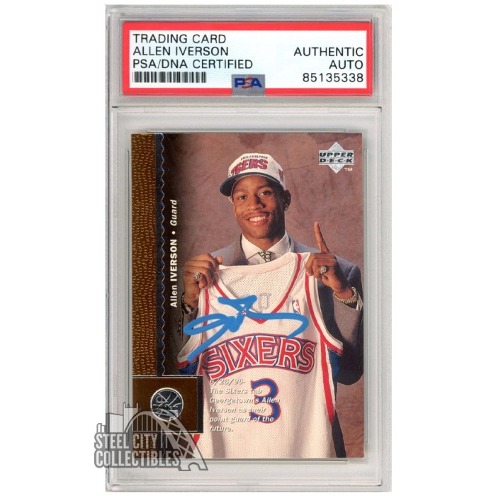 Allen Iverson 1996-97 Upper Deck Autograph Rookie Card #91 PSA/DNA ...