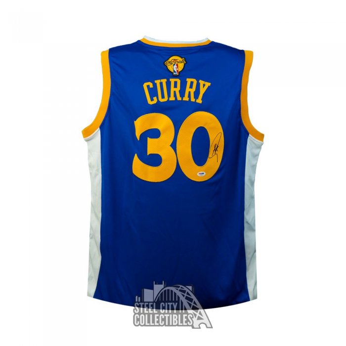 Stephen Curry Autographed Golden State Warriors Blue adidas NBA Finals  Jersey - PSA/DNA COA (AE38318)