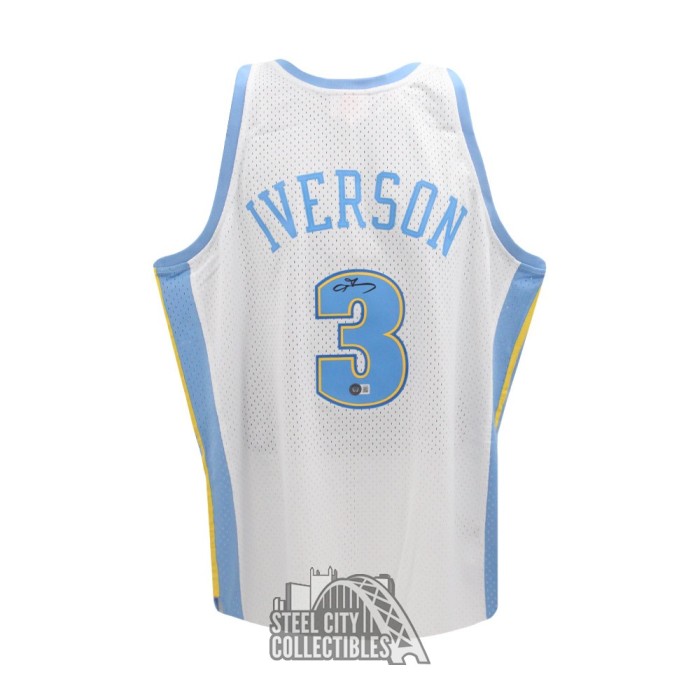 Allen Iverson Autographed Philadelphia Custom Blue Basketball Jersey - BAS