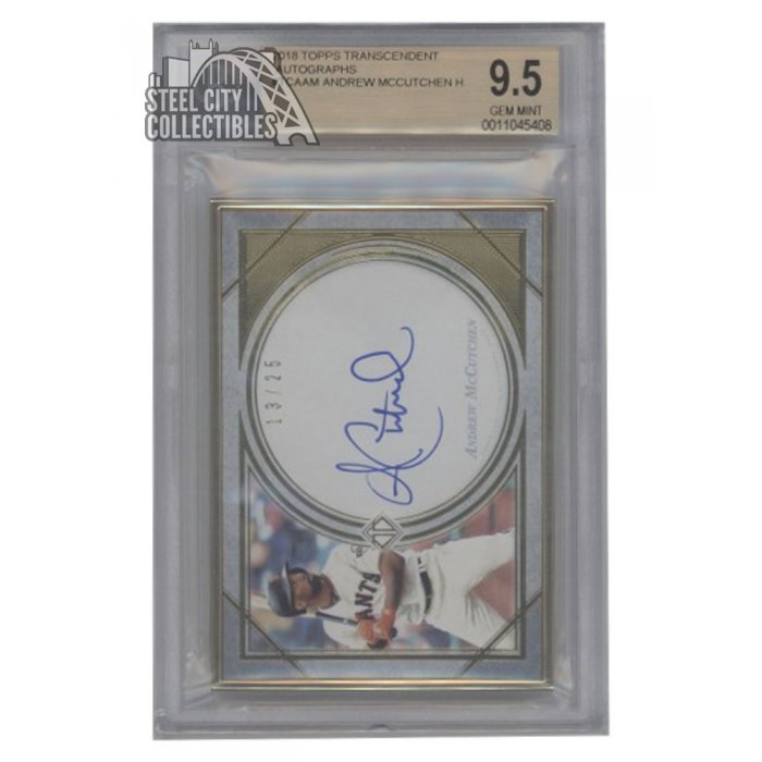 Andrew McCutchen 2018 Topps Transcendent Autographed Card Emerald 2/15 -  BGS 9.5