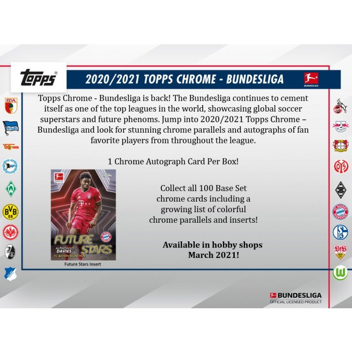 2020-21 Topps Chrome Bundesliga Soccer Hobby 12-Box Case
