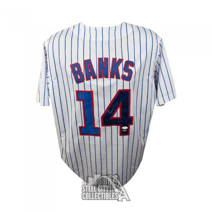 Ernie Banks Mr. Cub Signed Authentic Chicago Cubs Jersey PSA DNA COA