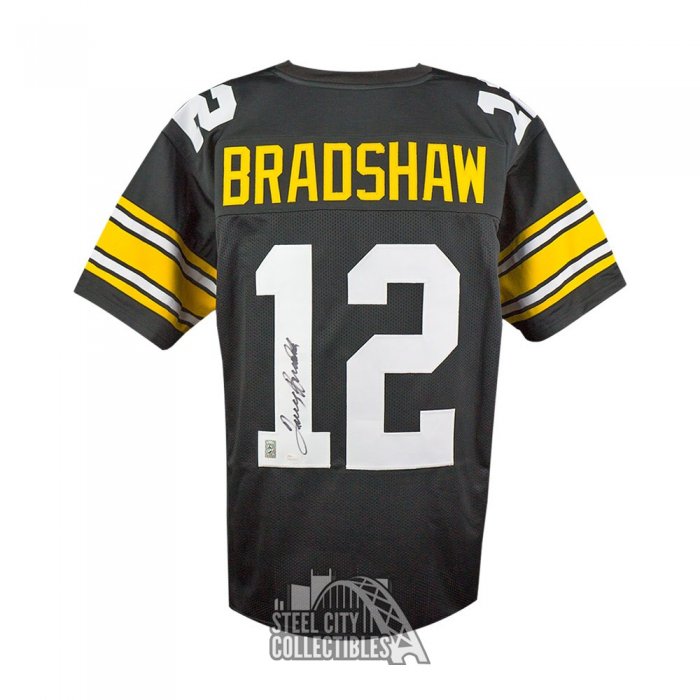 Terry Bradshaw Pittsburgh Steelers Autographed Black Mitchell & Ness  Authentic Jersey with Multiple Inscriptions - Limited Edition #1 of 12