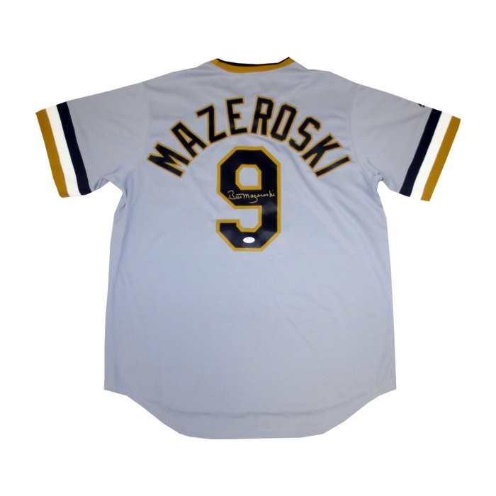 Bill Mazeroski Autographed Pirates Gray Premier Majestic Jersey