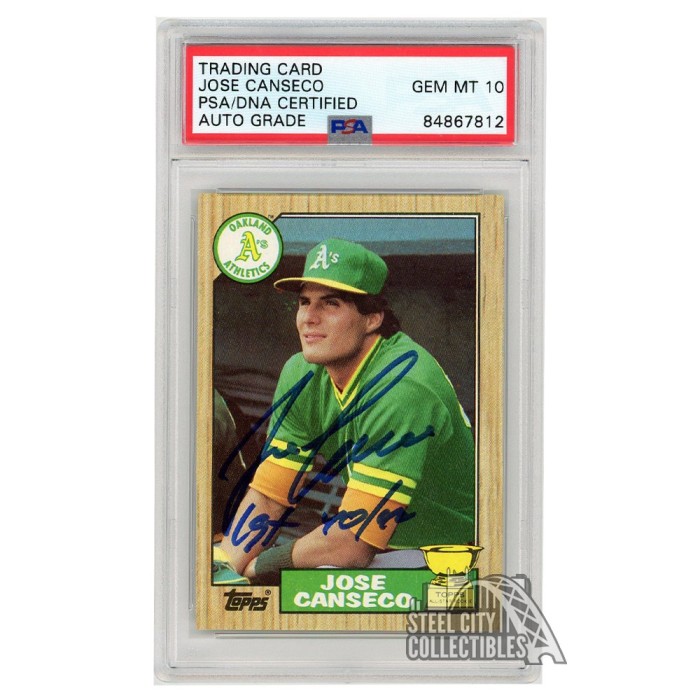 Jose Canseco baseball card 1986 Topps Traded #20T (Oakland Athletics -  Rookie Card)