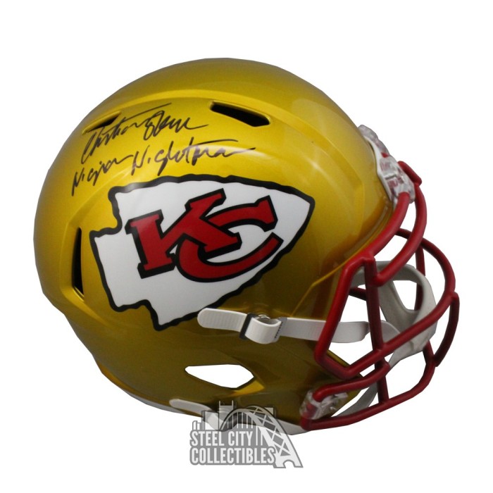 Christian Okoye Signed Kansas City Chiefs Mini Helmet (JSA) Nigerian N –